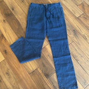 NWT! VINCE NAVY BLUE LINEN PANTS, Size 32*